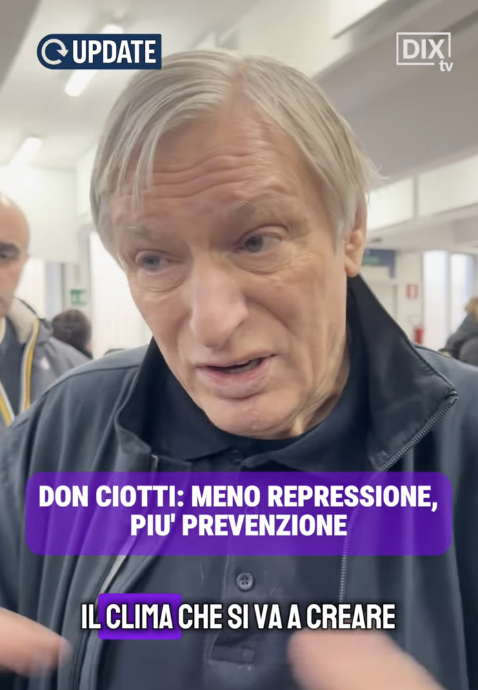 Don Ciotti: meno repressione, più prevenzione