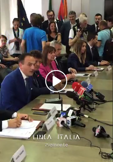 Il presidente della Regione Piemonte Alberto Cirio presenta la nuova giunta