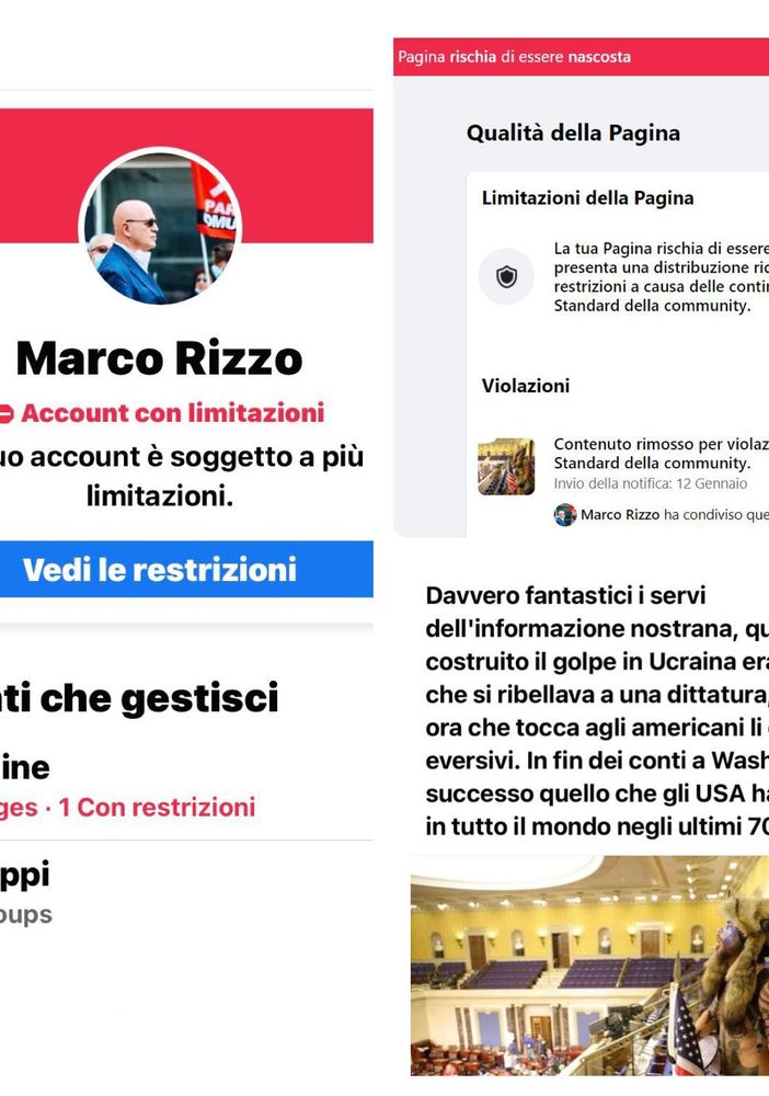 Rizzo: “Facebook vuole decidere cosa devo scrivere: intollerante violazione costituzionale”