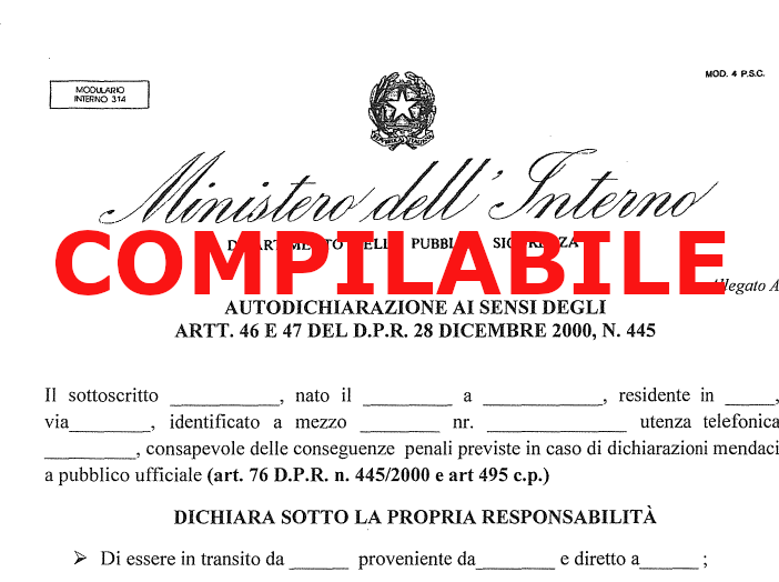 Autodichiarazione per spostarsi in tempo di Coronavirus, solo per avvocati e letterati. Di Carlo Manacorda*