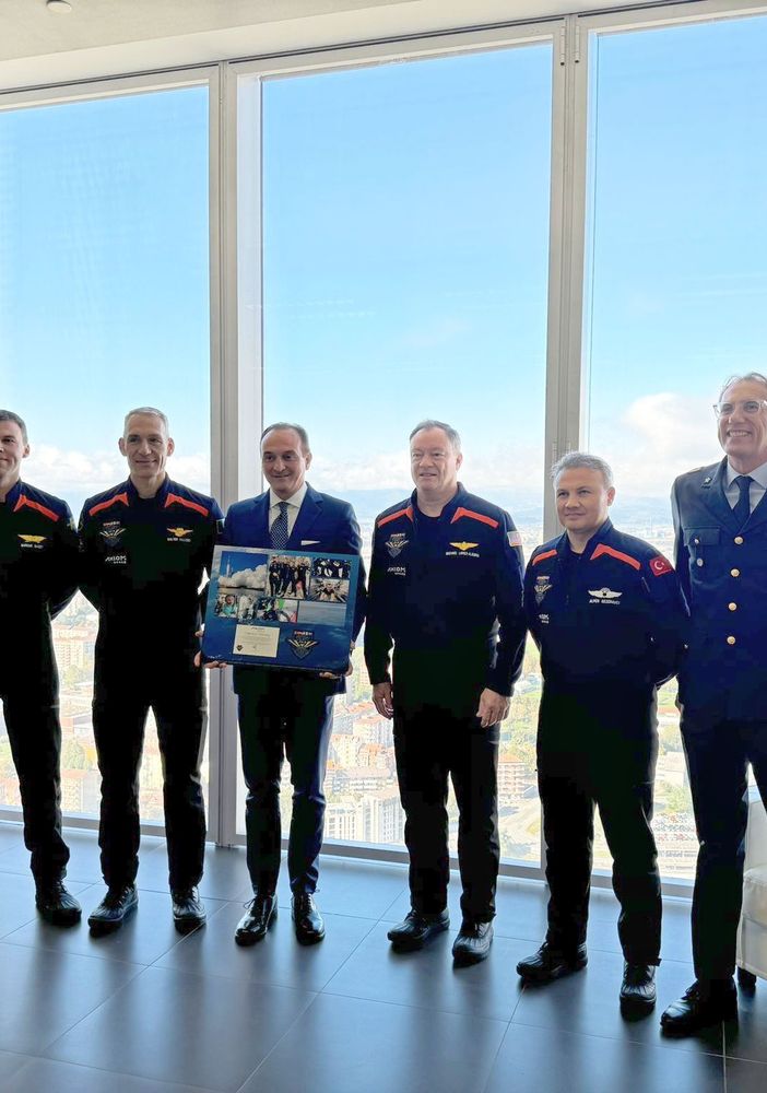 Gli astronauti della missione spaziale Axiom-3 a Torino