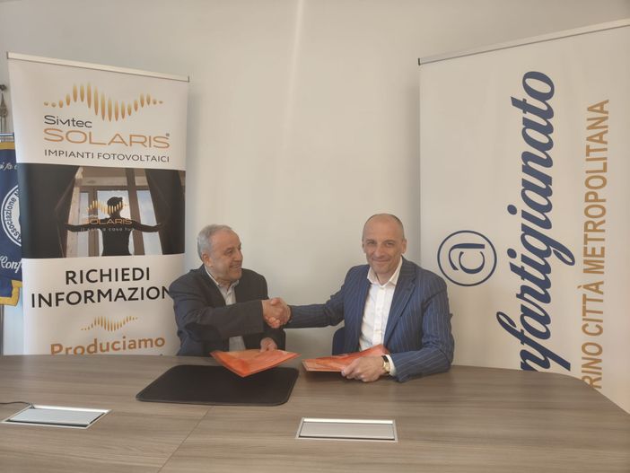 Comunità energetiche rinnovabili, firmato l'accordo tra Confartigianato imprese Torino e Simtec Solaris