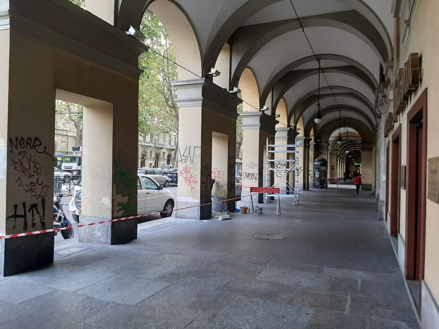 Nuova vita ai portici di corso Vittorio Emanuele, aperto il cantiere per i lavori di riqualificazione
