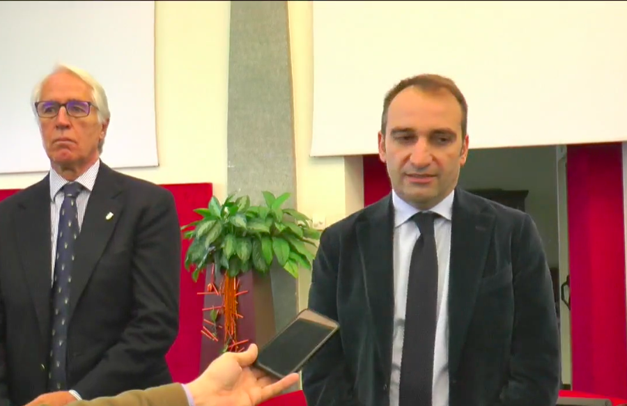 Il presidente del Coni Giovanni Malagò dopo l' incontro con il sindaco di Torino Stefano Lo Russo
