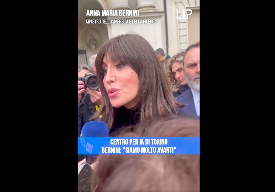 Centro per l'Intelligenza Artificiale di Torino, Bernini: &quot;Siamo molto avanti&quot; [video]