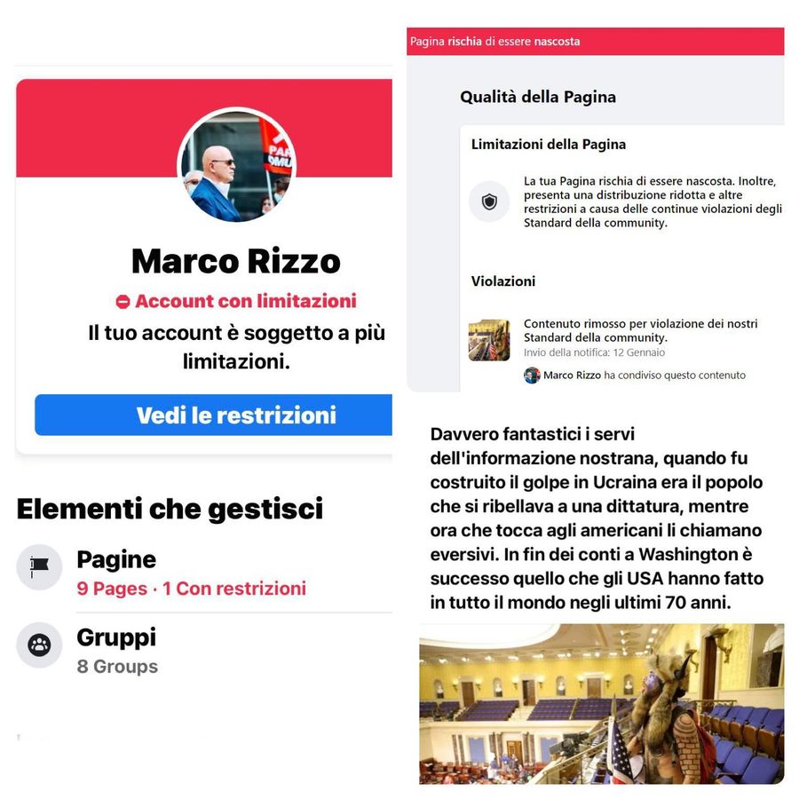 Rizzo: “Facebook vuole decidere cosa devo scrivere: intollerante violazione costituzionale”