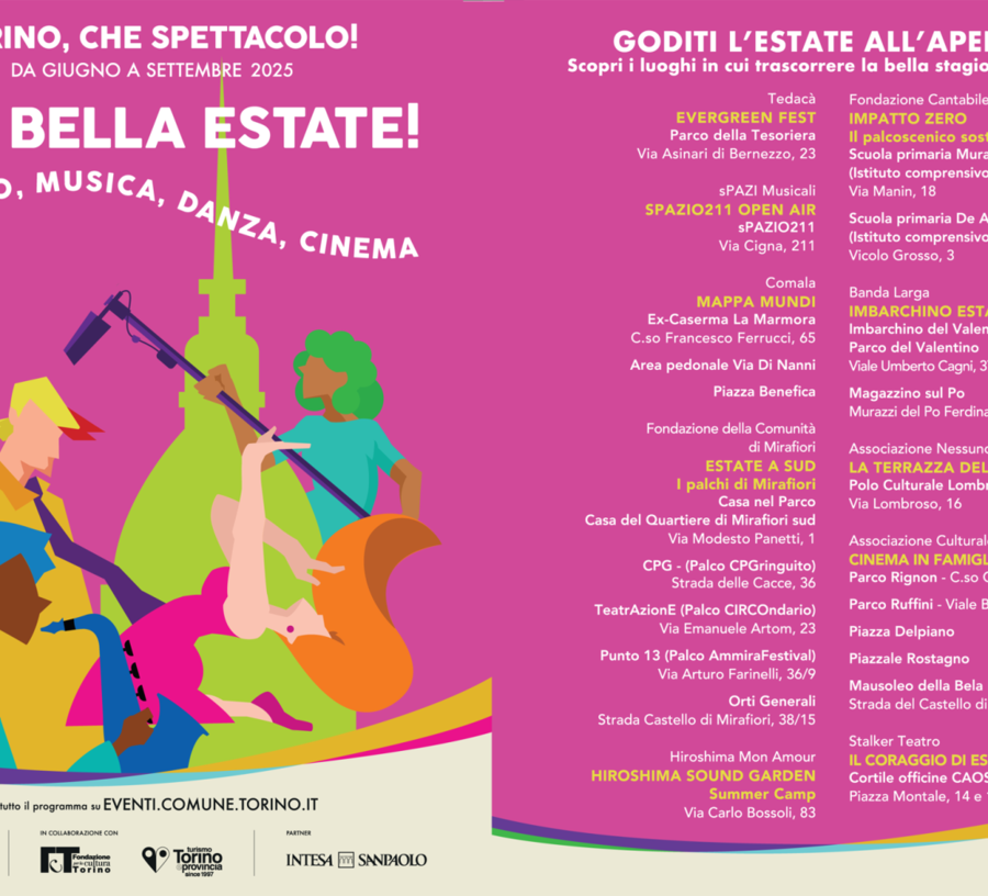 Torino, che spettacolo! Ecco la programmazione dei punti estivi