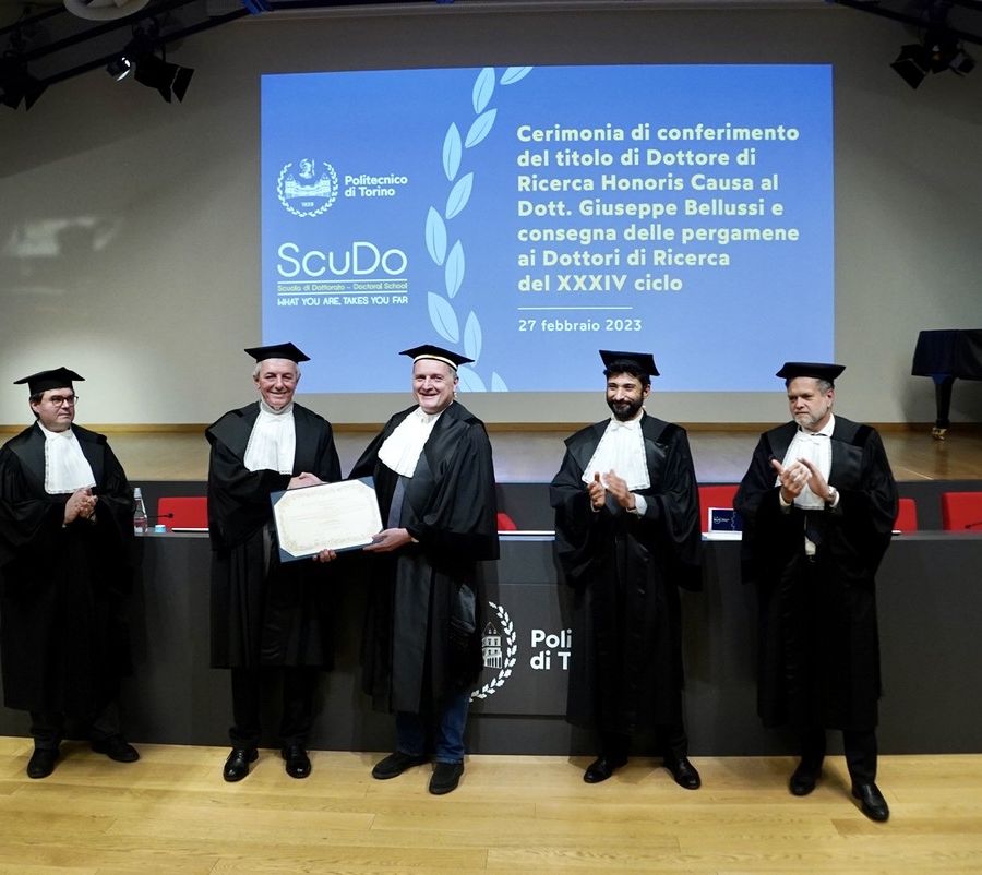 Il Poli di Torino conferisce il dottorato honoris causa in ingegneria chimica a Giuseppe Bellussi