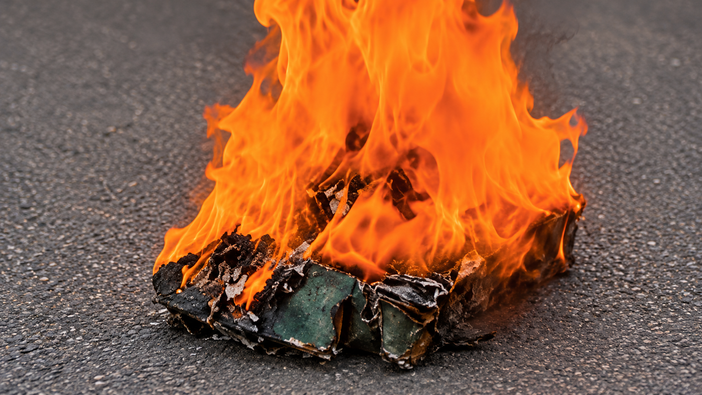 "No Meloni Day", i manifestanti incendiano un carro armato di cartone [video]