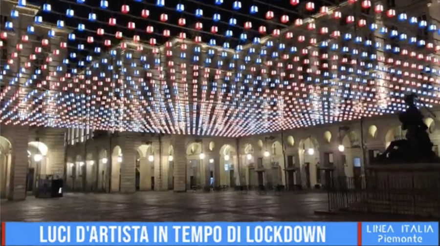 Le luci d' artista di Torino quest' anno iniziano col coprifuoco alle 22