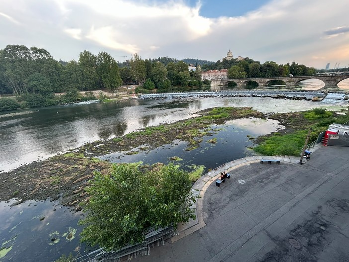 Il Po diventa una prateria per la poca acqua [video]