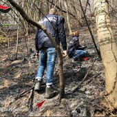 Usa il flessibile per tagliare i pali, prende fuoco il bosco della riserva Monti Pelati